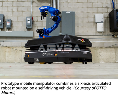 OTTO汽车公司和日本机器人制造商安川Motoman共同发起研发工作，将更大的OTTO 1500移动车辆与车载六轴机器人相结合。工作演示转向演播厅