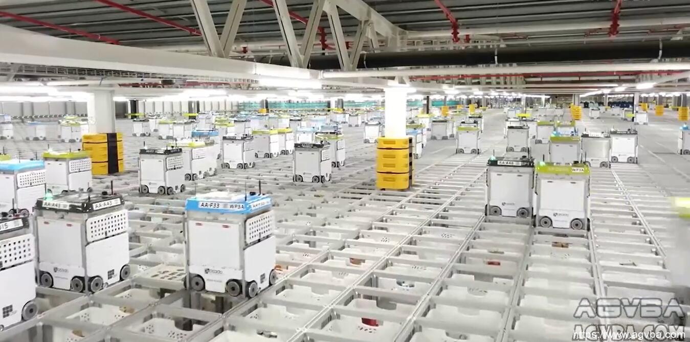 AGV吧-agv小车：成千上万的机器人在仓库里面打包货物