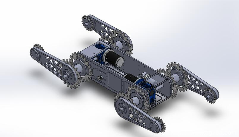 SolidWorks设计的CNC加工的救援机器人模型下载-AGV吧
